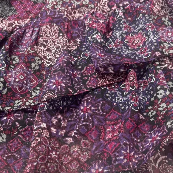 MICHAEL Michael Kors patchwork Georgette smock-waist Floral Long Sleeve Dress - Picture 6 of 14